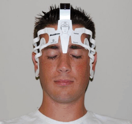 Image: The Brainscope disposable electrode headset (photo courtesy of Brainscope).
